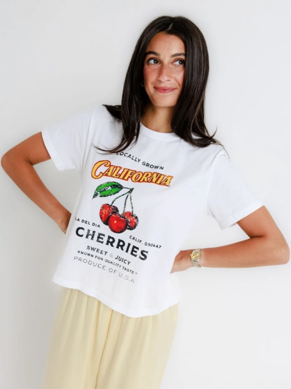 NWT Sunny Somewhere Cherry California Cherries Everyday Tee Size Small